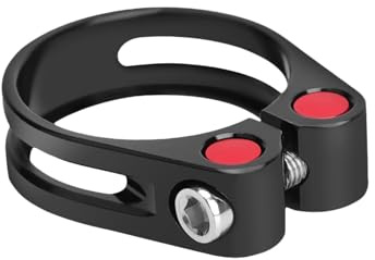 Abrazadera de asiento de aleación portátil de 31,8/34,9 mm, accesorios de anillo de abrazadera de tija de sillín negro, abrazadera de tija de sillín de bicicleta, liberación rápida para bicicletas de