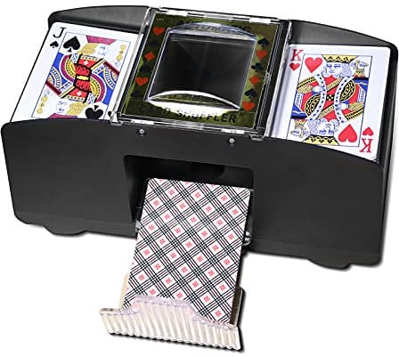 MiniGlypture Kartenmischer 2 Deck，Automatischer Kartenmischmaschine Elektrische, batteriebetrieben Spielkarten-Shuffler für Home Party Club Bridge-Pokerspiele (2 Deck)