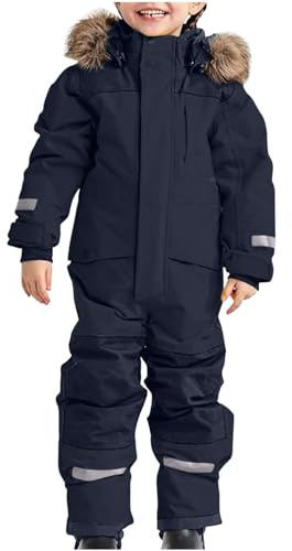 Ski Suit for Kids UK Sale Puffer Jackets Ski Overalls Padded Jacket for Children Clearance Boys Girls Thick Warm Fuzzy Hooded Hoodies Coats One Piece Jumpsuit Deals of Today