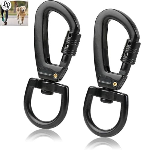 Alriedy Drehwirbel Sicherheitskarabiner, 2 Stück Karabinerhaken Hundeleine Mit Drehgelenk, Robuster Sicherheitskarabiner Für Hundeleine, Wirbelkarabiner ，Scherenkarabiner, Karabinerhaken Groß.