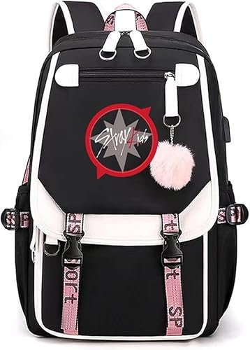 PYTRARTY Rucksack StrayKids Schulrucksack Teenager, Große Kapazität, Kinder Schulrucksack, Geeignet für Kinder StrayKids Merch.