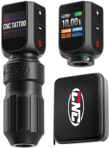 CNC Wireless Tattoo Machine, Tattoo Rotary Pen with Dual 3200mAh Battery, LED Power Supply, 4.0 Stroke Coreless Motor for Tattoo Professionals and Beginners