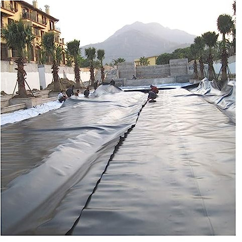TONGQIC Pond Liners, Prefabricated Pond Waterproof Tarpaulin Hdpe Black Fish Pond Liner Tear Resistant Protective Film For Koi Pond Stream Fountain Water Garden Landscaping (Size : 3x10m)