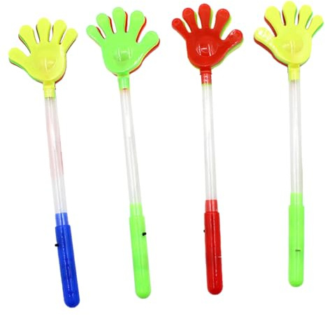 Toddmomy 4pcs Luminous Hand Clappers, Plastic Cheering Noisemakers with Loud Noise, Party Supply for Carnivals and Celebrations, Children’s Hand Clap Toy Random Color