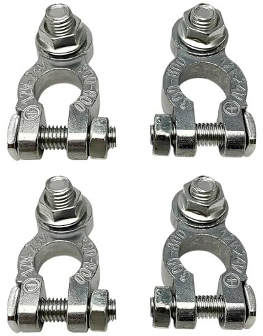Wjelet 4 Pcs Car Battery Terminals, Battery Terminals Connectors, 12V/24V Heavy Duty Car Battery Terminals Clamps for Marine Motorcycles Car