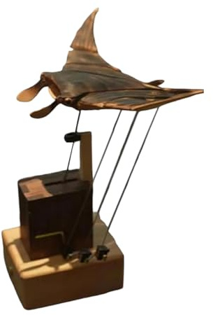 Figuras de animales marinos - Figura mecánica de manta de madera | Esculturas realistas para la decoración de la sala de estar estantería de oficina escritorio decoración - sala de estar oficina