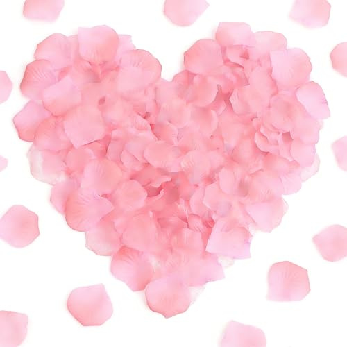 Richaa 4000 Stück Rosenblätter Getrocknet, Rosa Künstliche Rosenblüten