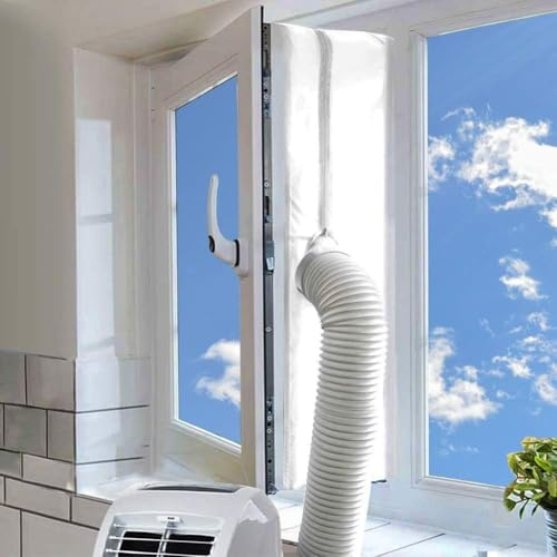 MOEGFY 360CM Fensterabdichtung für Mobile Klimageräte, Klimaanlagen, Wäschetrockner, Ablufttrockner, Hot Air Stop zum Anbringen an Fenster, Dachfenster, Flügelfenster, Fensterabdichtung Klimaanlage