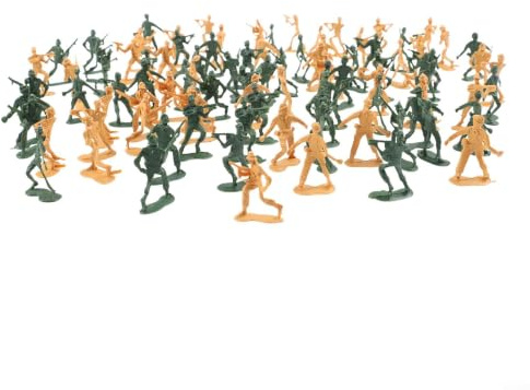 100 Stück Zinnfiguren Spielzeug Soldaten Figuren Set für Sandkasten Tischspiele Kriegsszenarien Diorama Zubehör Militärische Modelle 4cm Bunte Mischung