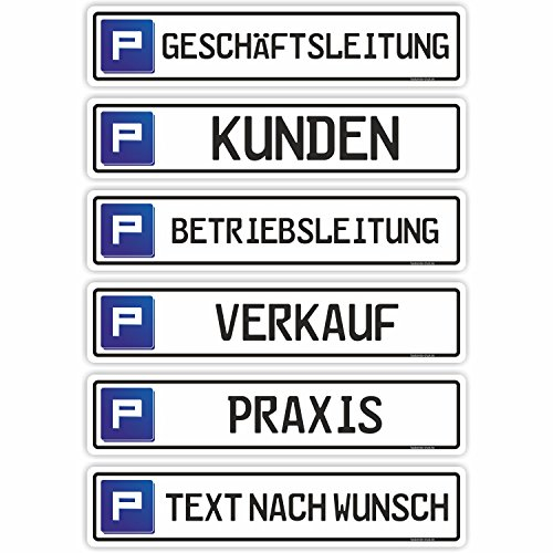 Fassbender-Druck KfZ-Kennzeichen zur Parkplatzreservierung 520x110mm auf 3mm Aluverbundplatte zum selber montieren (03 Betriebsleitung)