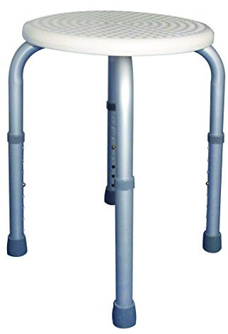 Dusch + Bad Haltegriff Tiga-Plus Tabouret de douche/baignoire rond antidérapant Hauteur réglable sur 8 niveaux de 34 à 52 cm