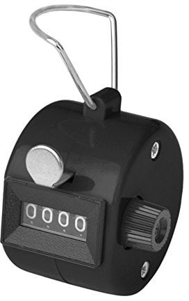 GOGO 4 stellige Fingerzähler Handzähler Counter Klicker Schrittzähler, Manueller Minizähler aus ABS-Kunststoff-Schwarz