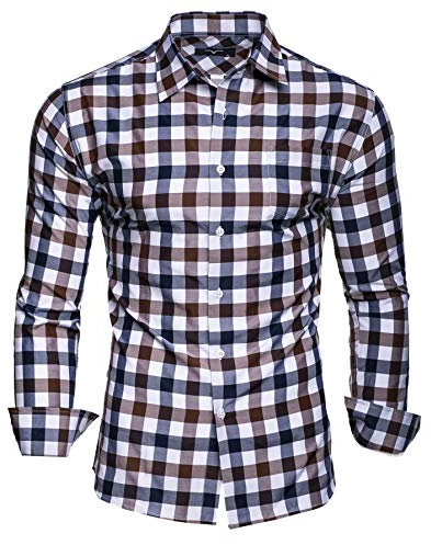 Kayhan chemise pour homme Slim Fit - Marron - Small