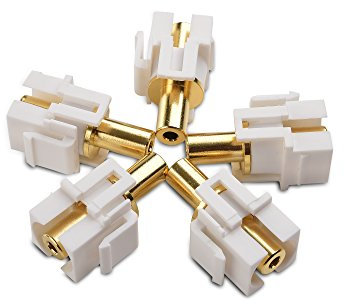 Cable Matters (5-Pack) Gold-Plated 3.5mm TRS Keystone Jack Inserts in White