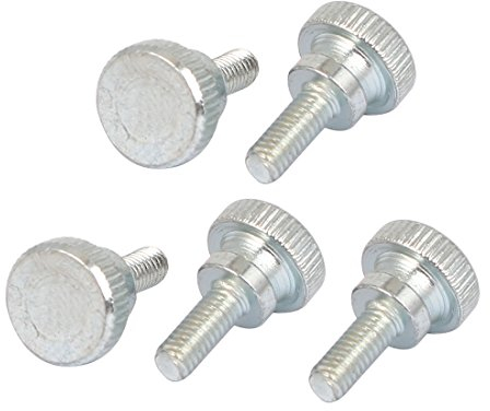 5Stk M4x10mm verzinkt gerändelte Flachkopf Maschine Rändelschrauben 18mm lang DE de