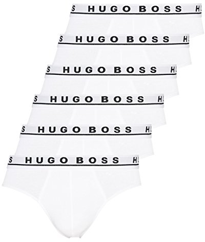 BOSS Hugo Herren Slips Briefs Unterhosen 50325402 6er Pack, Farbe:Weiß;Wäschegröße:XL;Artikel:-100 White