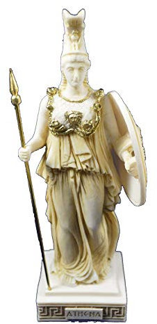Athena-Skulptur Göttin der antiken griechischen Göttin der Weisheit und Strategie gealterte Statue