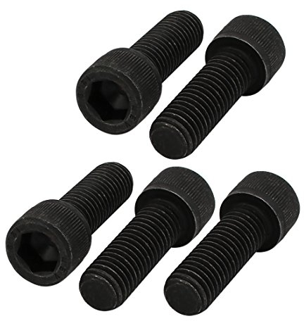 Sourcingmap® 5 x M12 x 35 mm 12,9 Grade Innensechskant Cap links Hand Gewinde Schraube Schwarz