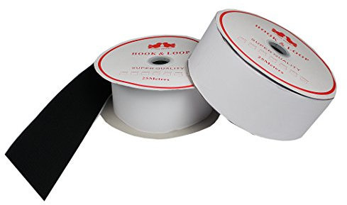 tukan-tex Klettband Selbstklebend 25 Meter, 100 mm Breit Selbstklebend (Schwarz, 25 Meter Flausch)