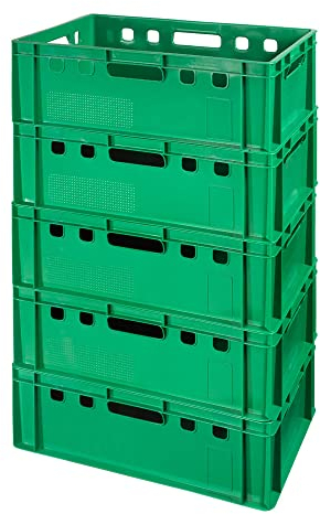 5 Stück E2 Kisten 60x40x20 Fleischkiste Lagerkiste Metzgerkiste in grün