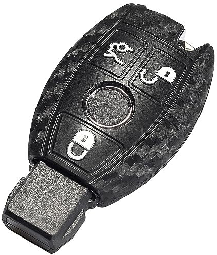 Lcyam Schlüsselanhänger Hülle Carbon Fiber Muster passend für Mercedes Benz C E M S CLS CLK GLK GLC G Klasse CLA GLK350 GLA 250 C300 AMG 2019 GLC 300