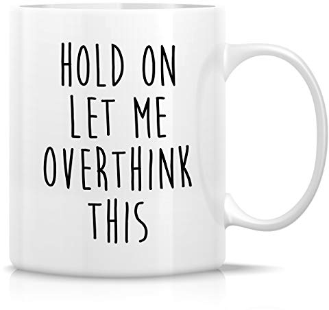 Retreez Lustige Tasse – Keep On Let Me Overthink This Introvert 325 ml Keramik-Kaffeetassen – lustig, sarkasm, sarkastisch, inspirierend, Büroarbeit, Geburtstagsgeschenk für ihn, Bruder, Schwester