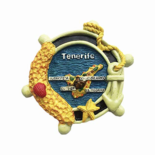 Kühlschrankmagnet Teneriffa, Spanien, 3D-Ruder, Kunstharz, Reise-Souvenirs, handgefertigt, Heim- und Küchendekoration, Teneriffa-Kühlschrankmagnet, Sammlung, Geschenk