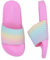 WateLves Ciabatte Bambina Estive Ciabatte Spiaggia e Piscina Antiscivolo Bambino Ragazzi e Ragazze Pantofole da Interno da Esterno a Punta Aperta(Arcobaleno 32/33EU)
