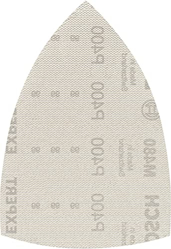 Bosch EXPERT M480 Schleifnetz, 100x150mm, K40, 10-tlg. | für Farbe auf Holz, Hartholz, Ø 100x150 mm, Körnung 400, Professional Zubehör Multischleifer