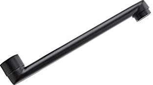 HomeLava Auslauf 225mm lang Hahn Schwenkhahn für Wandmontage Armatur Wasserhahn Wandarmatur Edelstahl gebürstet Schwarz