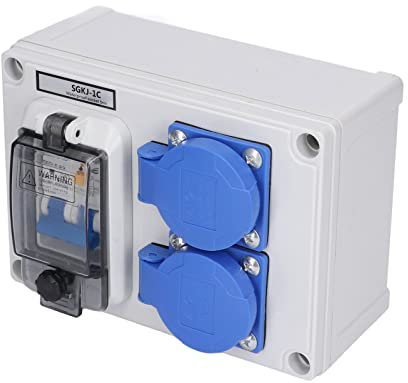 Baustromverteiler, Baustromverteilerkasten Wandverteilerkästen IP54 Stromverteiler Aussensteckdose Wasserdicht FI Schalter Steckdose Aufputz Verteiler für Indoor Outdoor-Bereich