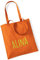 Jutebeutel bedruckt mit Name groß | Stofftasche Baumwolle inkl. Namensaufdruck für Jungen & Kinder | Personalisierter Kinderbeutel Tragetasche für Krippe, Kindergarten, Schule (orange)
