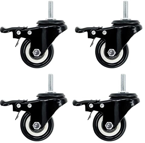 SCHMIDT systemprofile 4x Lenkrolle mit Bremse M8 Transportrolle Industrierolle Schwenkrolle 360° Aluprofil-Zubehör