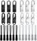 Linguette in Metallo per Riparazione Zip,Ganci Cerniera Zip,Linguette per Cerniere Sostituzione,Tiretti per Cerniere,Tiralampo Linguette in Metallo,Per Cursore Cerniera Lampo di Giacca,24PCS