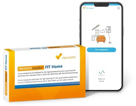 Preventis SmarTest® FIT Home I Schnelltest Darmkrebsvorsorge I Sehr Präzise 93% Spezifität I Ergebnis nach 15 Minuten
