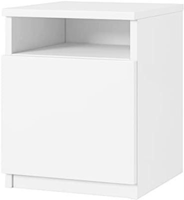 SoDREAMER Classic Nachttisch Weiß | Nachtschrank Beistelltisch | Nachtkommode für jedes Schlafzimmer, Wohnzimmer, Jugendzimmer | Kleine Kommode | B30 x H40 x T30cm Weiß