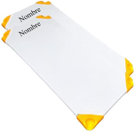 Sábana de algodón Ajustable para Cama de Guardería. Sabana Bajera de hamacas de guarderia. Personalizable con Nombre (2unidades Blanco)