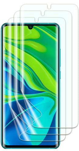 FWang 3 Películas de TPU Compatible con Xiaomi Mi Note 10/Note 10 PRO/Note 10 Lite,Soporte Huella Dactilar,Resistente a Arañazos,Libre de Burbujas,HD Protector de Pantalla