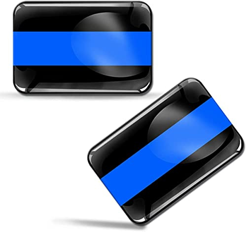 Biomar Labs Thin Blue Line Auto Flagge Aufkleber 3D Doming 2er Set F 36