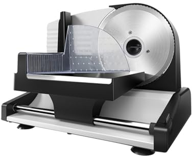Meat Slicer,Electric Deli Food Meat Slicer,7.5’’ Stainless Steel Blade,1-15mm Adjustable Thickness, Ideal for Cold Cuts, Hard Cheese, Vegetables & Bread,etc