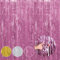 3 Pack Pink Tinsel Curtains, 3.2ft*8.2ft Foil Backdrop for Party Decorations, Girls Birthday, Wedding, Barbie Theme