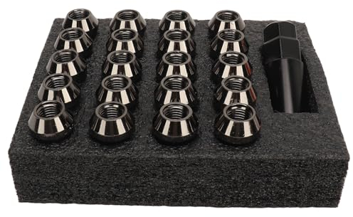 22-teilige Konische Radmuttern, Geschmiedete Stahlkonstruktion, Verbessern Optik und Leistung, Radmuttern-Set mit Mutternhülsenschlüssel, Universell für, (M12x1,5)