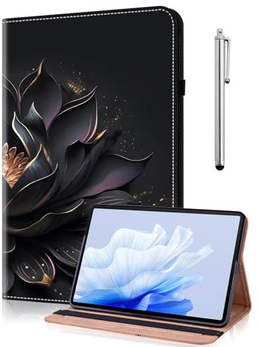 TUOLISG Galaxy Tab S5e Hülle T720,PU Leder Flip Case Brieftasche Stifthalter Tablet Schutzhülle mit Stylus Stift für Samsung Galaxy Tab SM-T720/T725 (2019) 10.5 Tablette -Lila Lotus