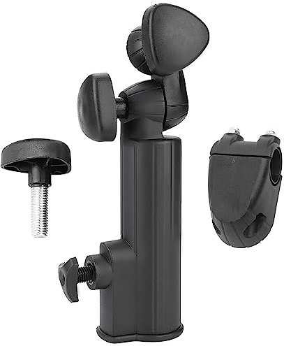 Hominas Golf Trolley Umbrella Holder, Golf Push Cart Umbrella Holder Nylon Golf Cart Umbrella Stand Golf Accessories Black for Golf Push Cart Handles Bicycle Stroller