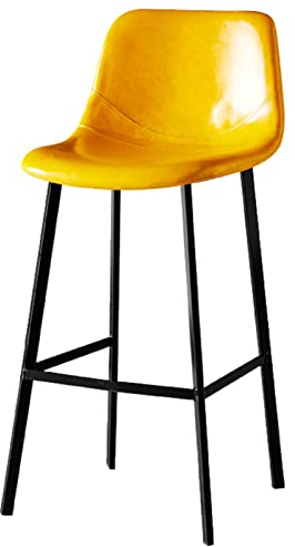 AIMWTHGX Barhocker, Retro-Stuhl mit Fußstütze aus Metall, Barhocker für den Esszimmer-Schönheitssalon, Sitzlehne aus PU-Leder und quadratischer Rahmen aus Kohlenstoffstahl Chaser of Light