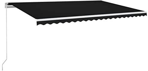 vidaXL Gelenkarmmarkise Einziehbar mit LED Markise Sonnenmarkise Balkonmarkise Sonnenschutz Sichtschutz Fenster Terrasse Garten 500x300cm Anthrazit