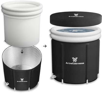 Arcwilderness Folien-Eisbadewanne – 240 Liter | Kalttauchwanne für Sportler | abnehmbarer Einsatz | auslaufsicher | isoliert für effektive Kaltwassertherapie