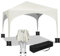 WOLTU Pavillon mit 4 Sandsäcke, Faltpavillon 3x3m mit Halbmonddach Tragetasche, Gartenpavillon wasserfest stabil UV-Schutz, Partyzelt Outdoor höhenverstellbar, Beige