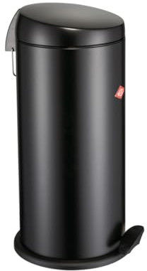 Wesco klassischer Tretabfallsammler CAPBOY MAXI in der Farbe mattschwarz, pulverbeschichtetes Stahlblech, Metalleinsatz aus 22 Liter Volumen, Kunststoff-Fußtritt