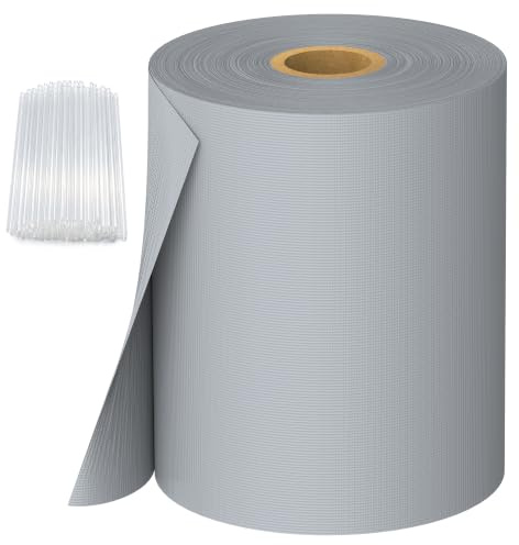 JORON Sichtschutzstreifen Zaun 35 m x 19 cm inkl. 20 Clips, PVC Sichtschutz Zaunfolie für Doppelstabmatten, Gartenzaun (Grau)